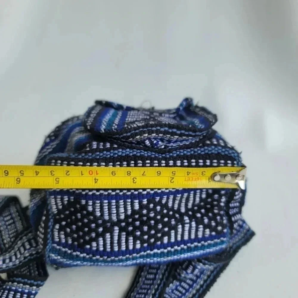 NWOT Pinzon Woven Mexico Backpack Artesanias Mr Pocket Drawstring Boho Bag Blue